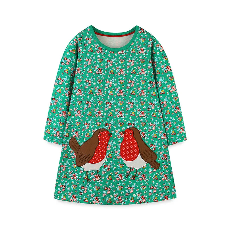 Jumping Meters 2-7T Long Sleeve Girls Dresses For Autumn Spring Pockets Toddler Cute Preppy Birthday Baby Dresses Clothing