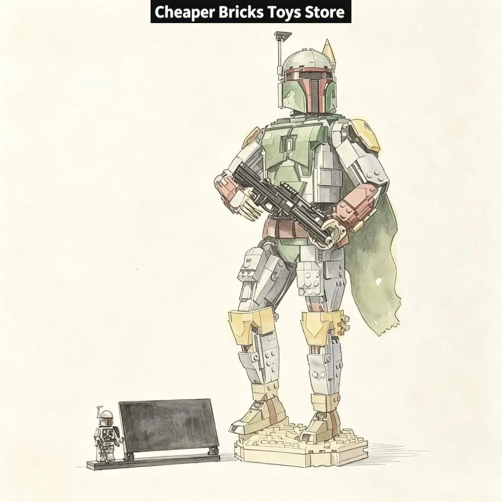 Cheaper Green Desert Gunslinger  Anime Characters Building Blocks Gift Assembling Toy Model for Friends 1544PCS