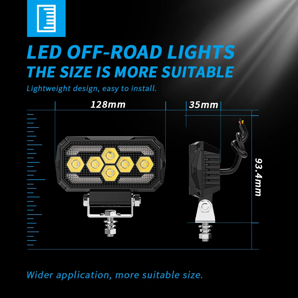 5 inch Rectangle DRL Day Running Lights Modified LED Work Lights Off-Road Vehicle Spotlights ATV SUV 4X4 Headlights Flash