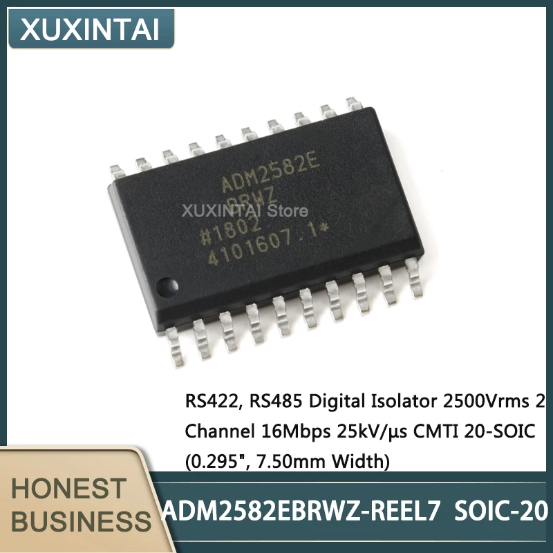 

5Pcs/Lot New Original ADM2582EBRWZ-REEL7 ADM2582 RS422, RS485 Digital Isolator 2500Vrms 3 Channel 16Mbps 25kV/µs CMTI 20-SOIC