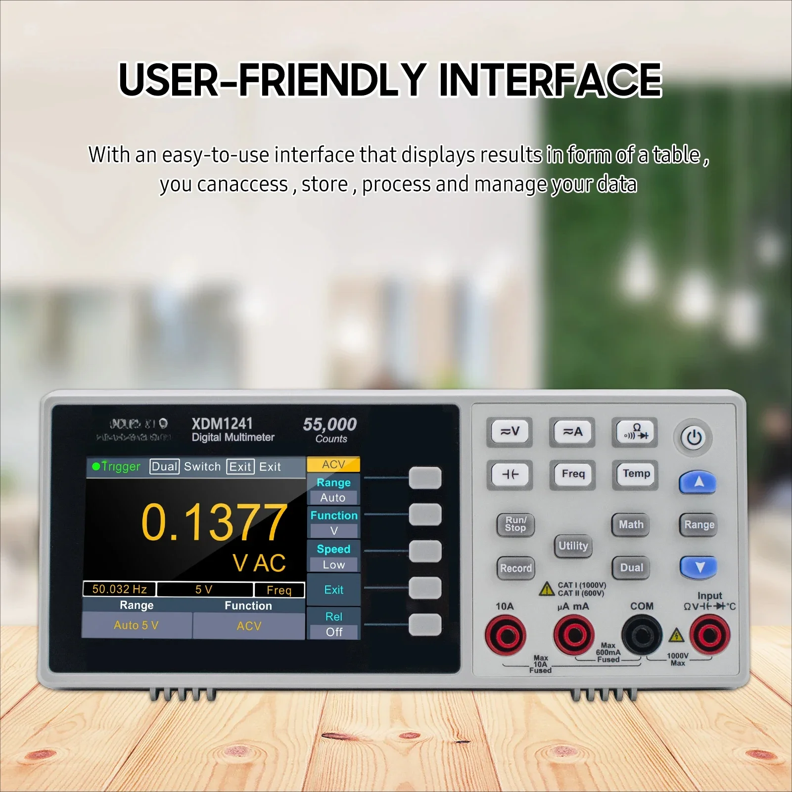 for  XDM1241 Mini Desktop Digital Multimeter Rechargeable 55,000 Counts High Accuracy True RMS Universal Meter with 3.5-inch TFT