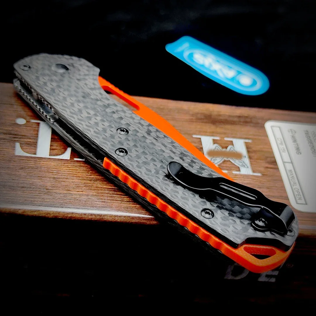 BM Knives TAGGEDOUT Carbon Fiber 15535 Hunting Series Folding Blade Knife BENCH CPM-154 MADE EDC Self Defense Pocketknives 15535