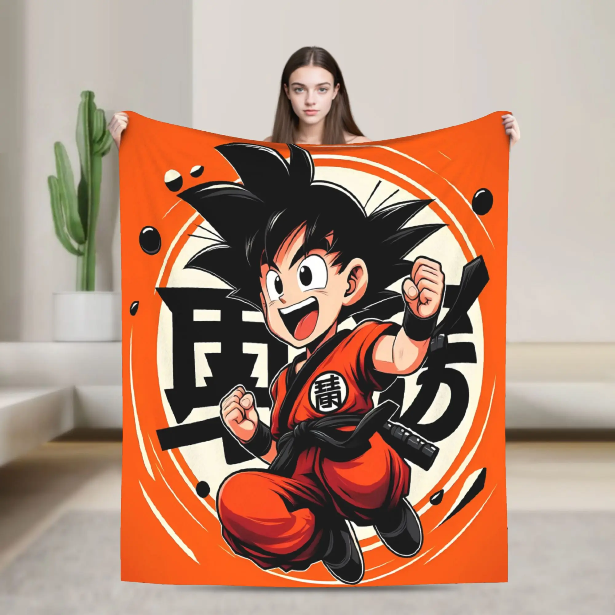 Goku Krillin Master Roshi Dragon Ball Blanket  Warm Funny Plush Throw Blanket For Bedroom Camping Flannel Bedspread Bed Cover