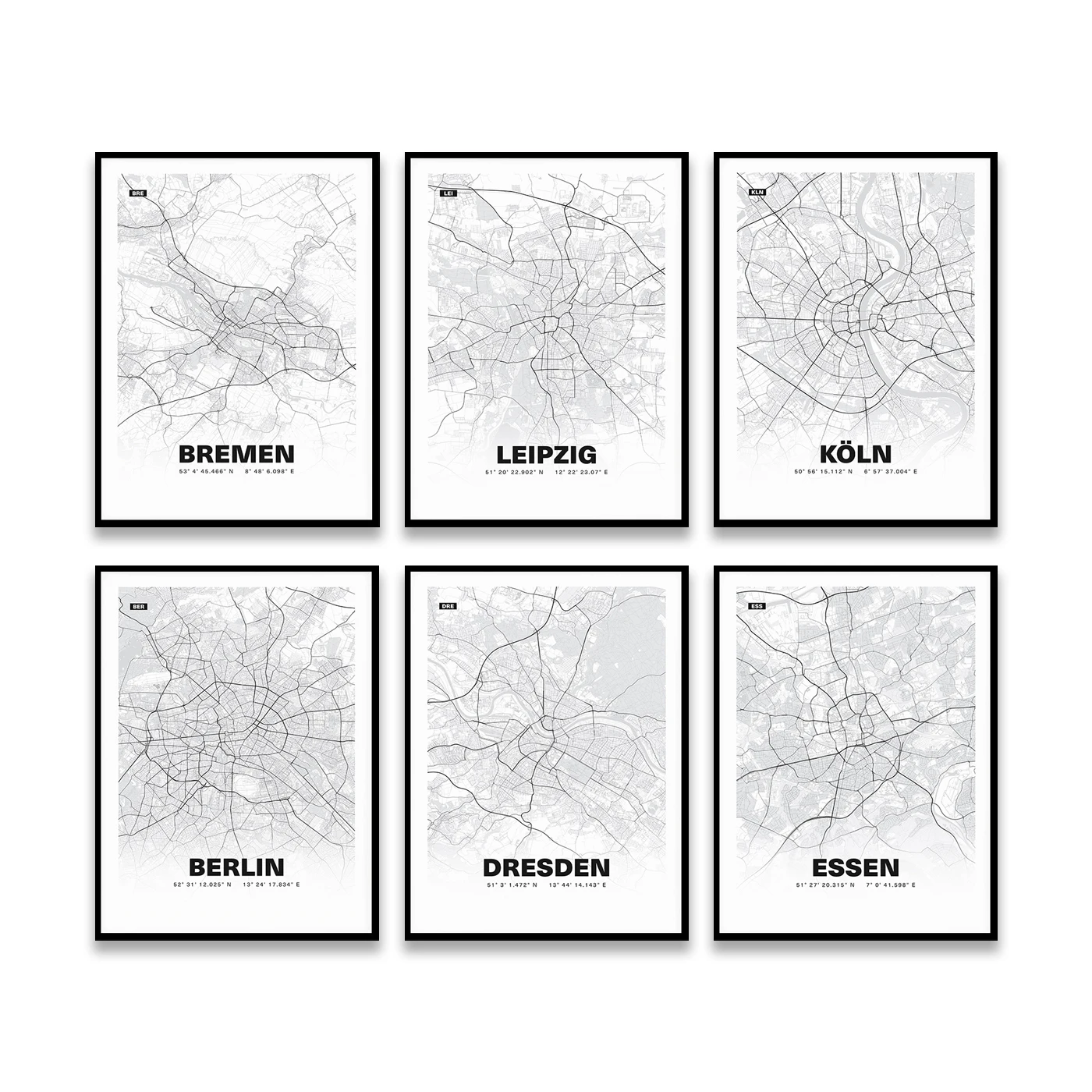 Lübeck Nuremberg Essen Dortmund فرانكفورت ميونيخ برلين فلينيس لايبزيغ دوسلدورف كولونيا بريمن هانوفر هامبورغ. ملصق الخريطة