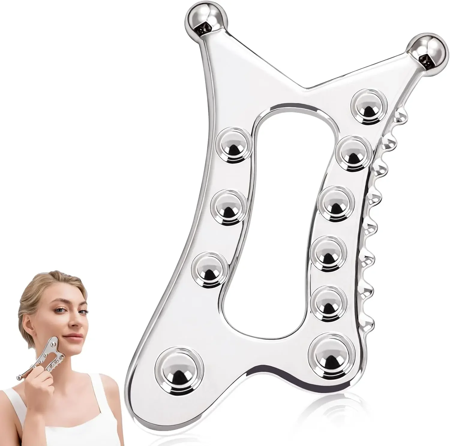 Metal Body Gua Sha Tool Muscle Scraper Tool Lymphatic Drainage Massager Fascia Blaster for Cellulite Trigger Point Massage Tool