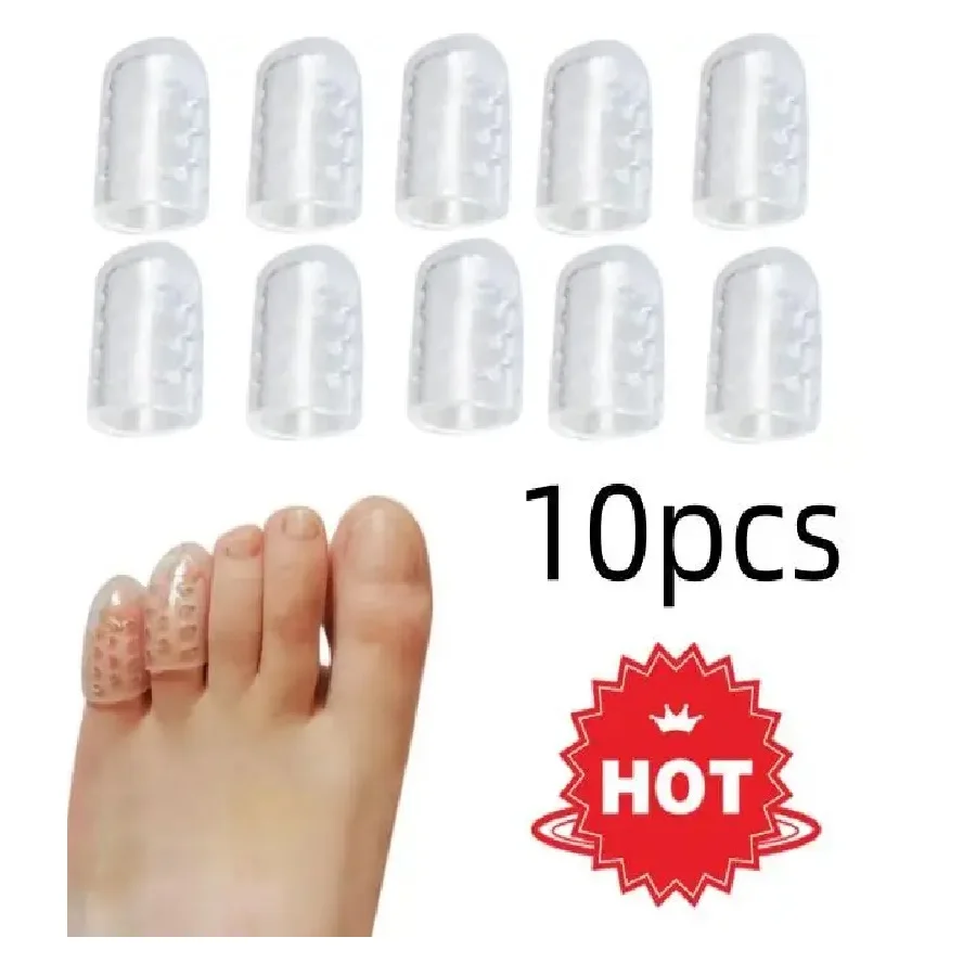 10Pcs Silicone Finger Toe Cap Protector Cover Thumb Sleeve Corn Blisters Pain Relief Toe Tube Bunion Correction Foot Care