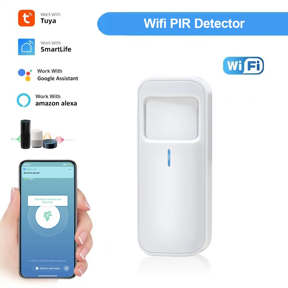 WiFi Smart Life PIR Motion Detector Tuya Smart Life Home Infrared Detector Sensor Human Body Infrared Security Alarm Detector