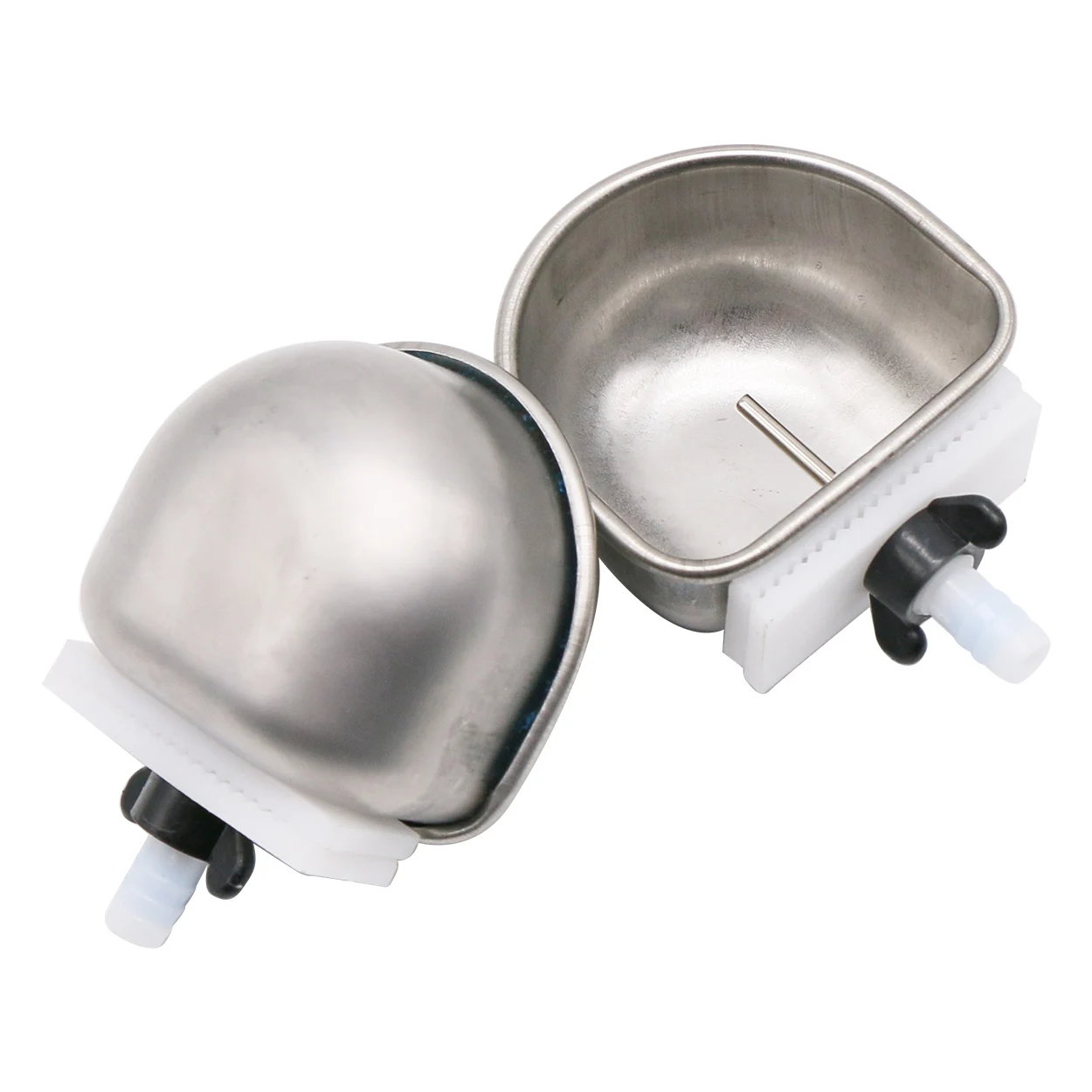 10Pcs Rabbit Water Bowl Farm Rabbit Automatic Drinker Rabbit Cage Fix Cup Raising Fox Mink Stainless Steel Drinking Bowl