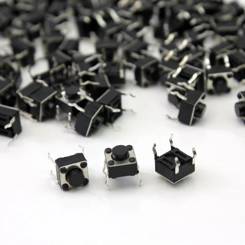 100pcs/lot Mini Micro Momentary Tactile Push Button Switch 6*6*5mm 4 pin ON/OFF keys button DIP 6x6x5mm