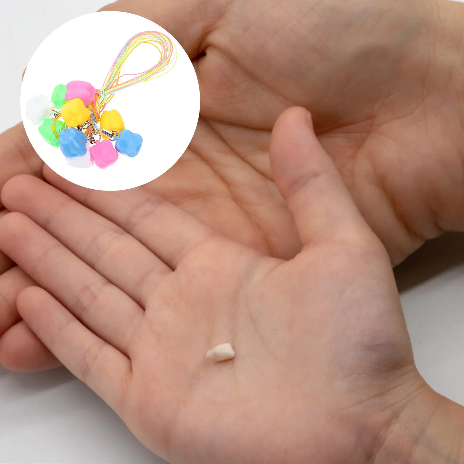 30Pcs Kid Tooth Saver Box Lovely Portable Tooth Holders Milk Teeth Necklace Hanging Reusable Teeth Keeper for Baby Growth Memory
