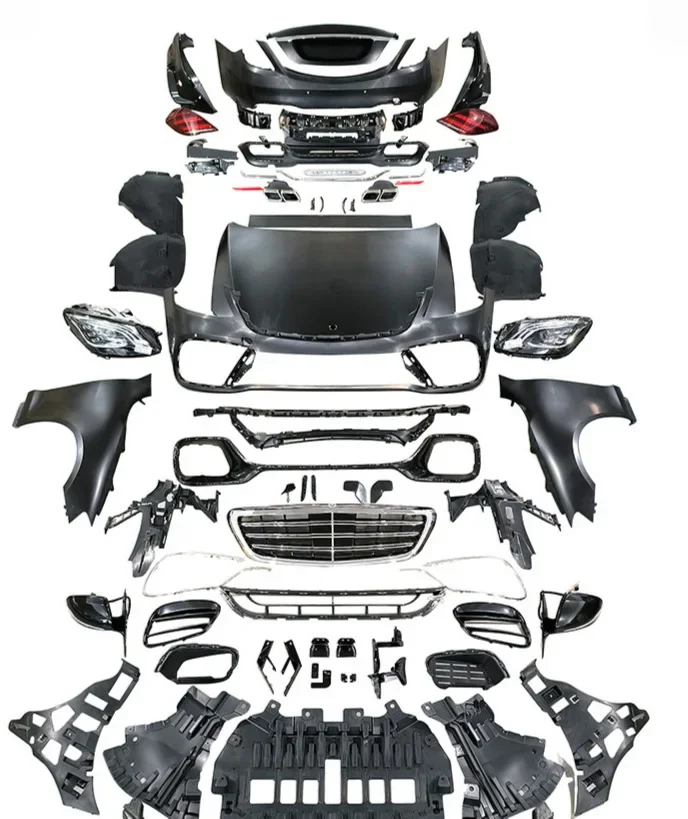For  S-Class 2005-2013 W221 Car Upgrade 2021 W222 S65 Body Kit Front Bumper Rear Bumper Headlights Taillights