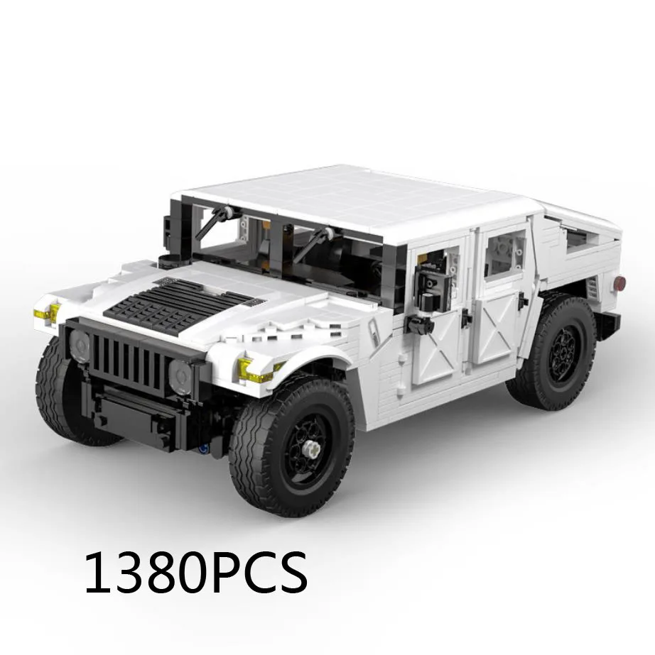 1:8 Scale Technical 2.4Ghz Remote Control Modern Military Vehicle Hummer HUMVEE Model Building Block WW2 ORV RC Car Brick Toy