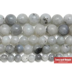 9th Aug Natural Stone Gray White Labradorite Round Loose Beads 15