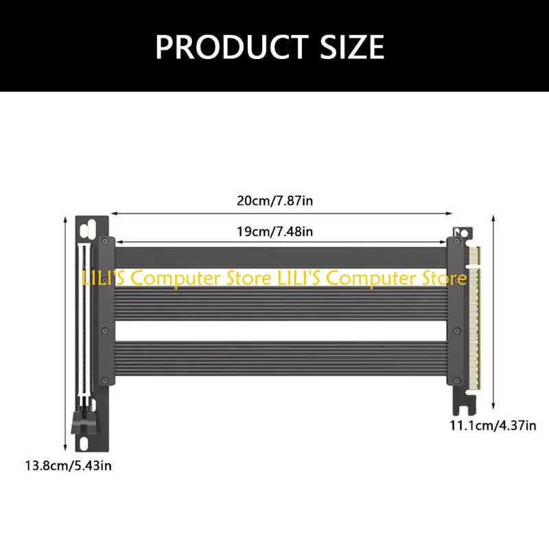 

A52B Reliable PCIE5.0 X16 Risers Cable Extension Cable For Graphics Networking Card