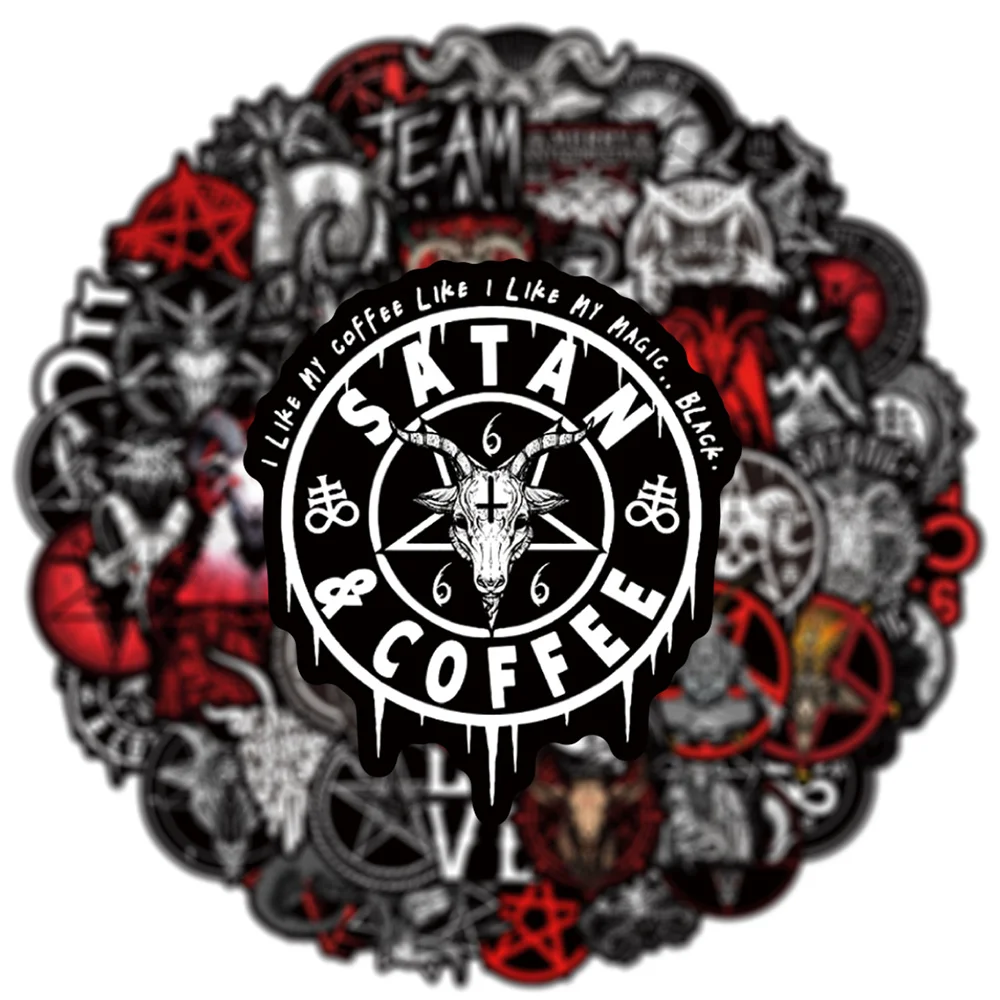 50pcs Vintage Dark Devil Satan Stickers For Guitar Laptop Phone Ipad Suitcase DIY Sticker Retro Scrapbooking Supplies