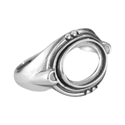 Ring Blank (9x11mm Oval Blank) Adjustable Thai Sterling Silver Ring Setting Oval Cabochon Ring Base