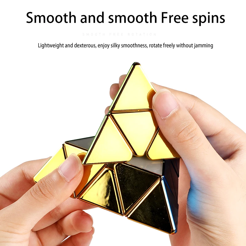 SENGHSO Pyramid Magic Plating Cube 3x3 Magnetic Cube Stickerless Smooth Educational Toys