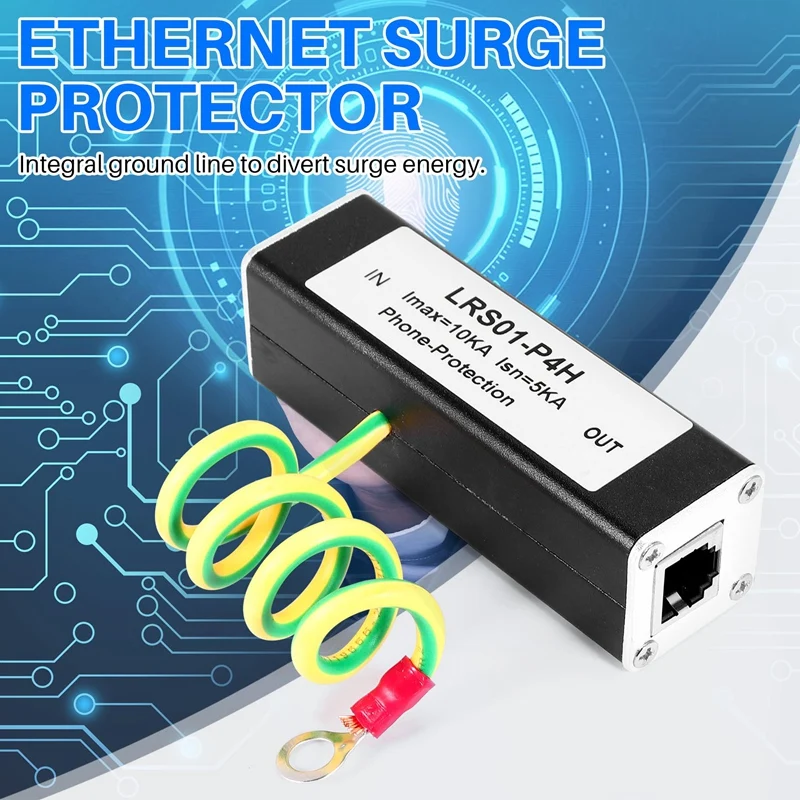 IDUD Protector contra sobretensiones telefónico para fax pararrayos RJ11 Kl01-P4H Negro RJ11 ADSL