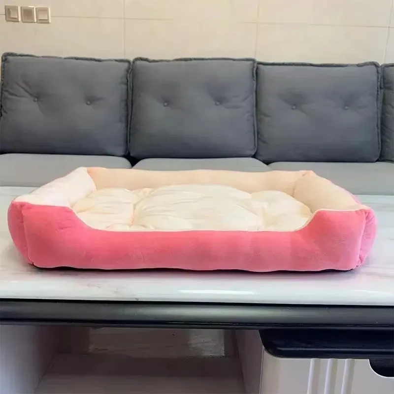 Weiche Plüsch-Schlafunterlage für Kleintiere, Gemütliches Kissenbett Ideal für Welpen und Katzen – Detail 6