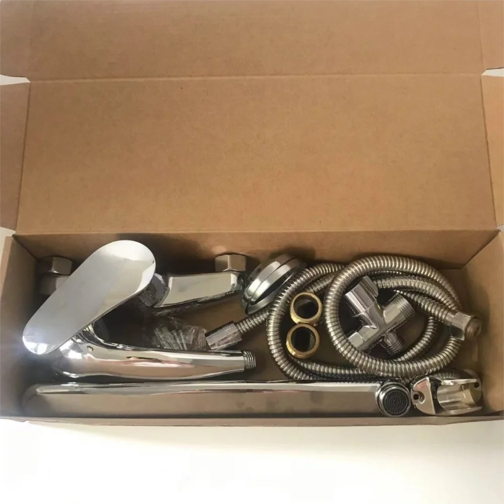 

Alloy Bathtub Shower Faucet Set Long Nozzle Hot Cold Water Bathroom Kit Multifunctional Mixing Valve Shower Tap Set