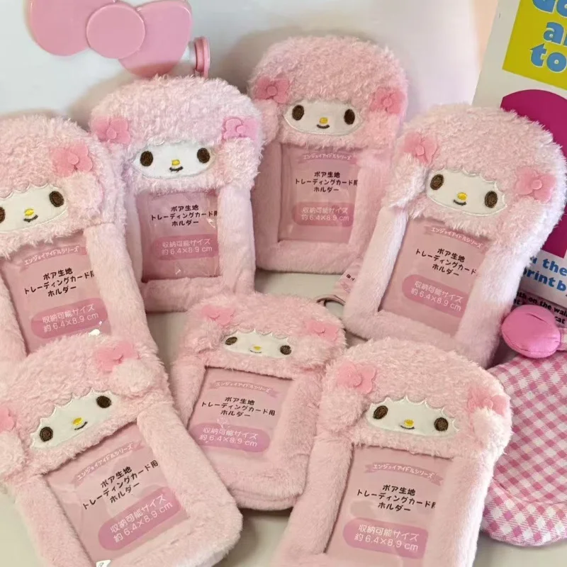 

Kawaii Sanrio Piano розовый плюшевый рукав для карт Hangyodon мультфильм студенческий держатель для карт кампуса звезда сумка для хранения фотографий рюкзак кулон