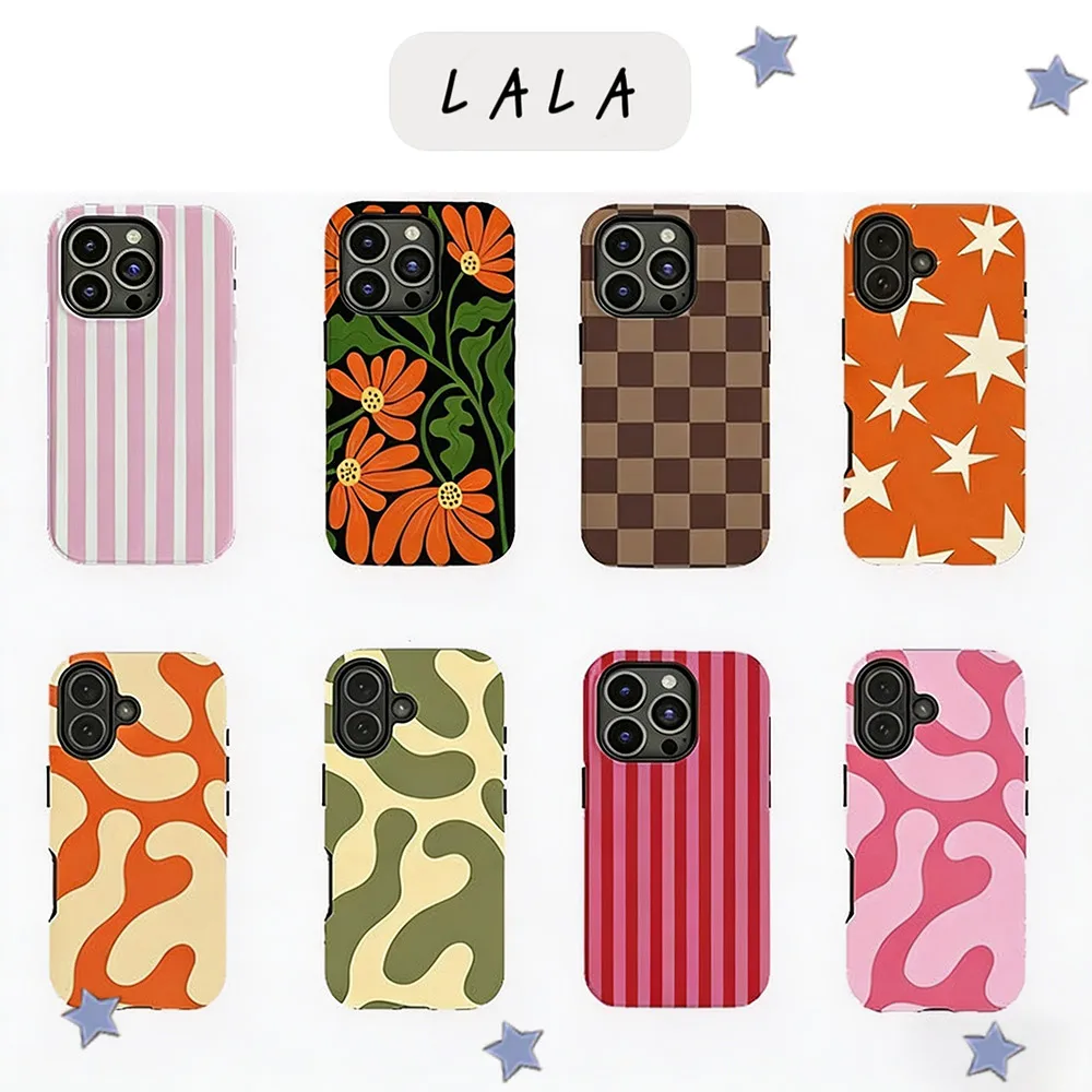 LALA Striped Pink on Pink Phone Case for Samsung Galaxy S20 S23 S24 S25 S26 FE Plus Ultra Edge 4G 5G Luxury Double-layer Back
