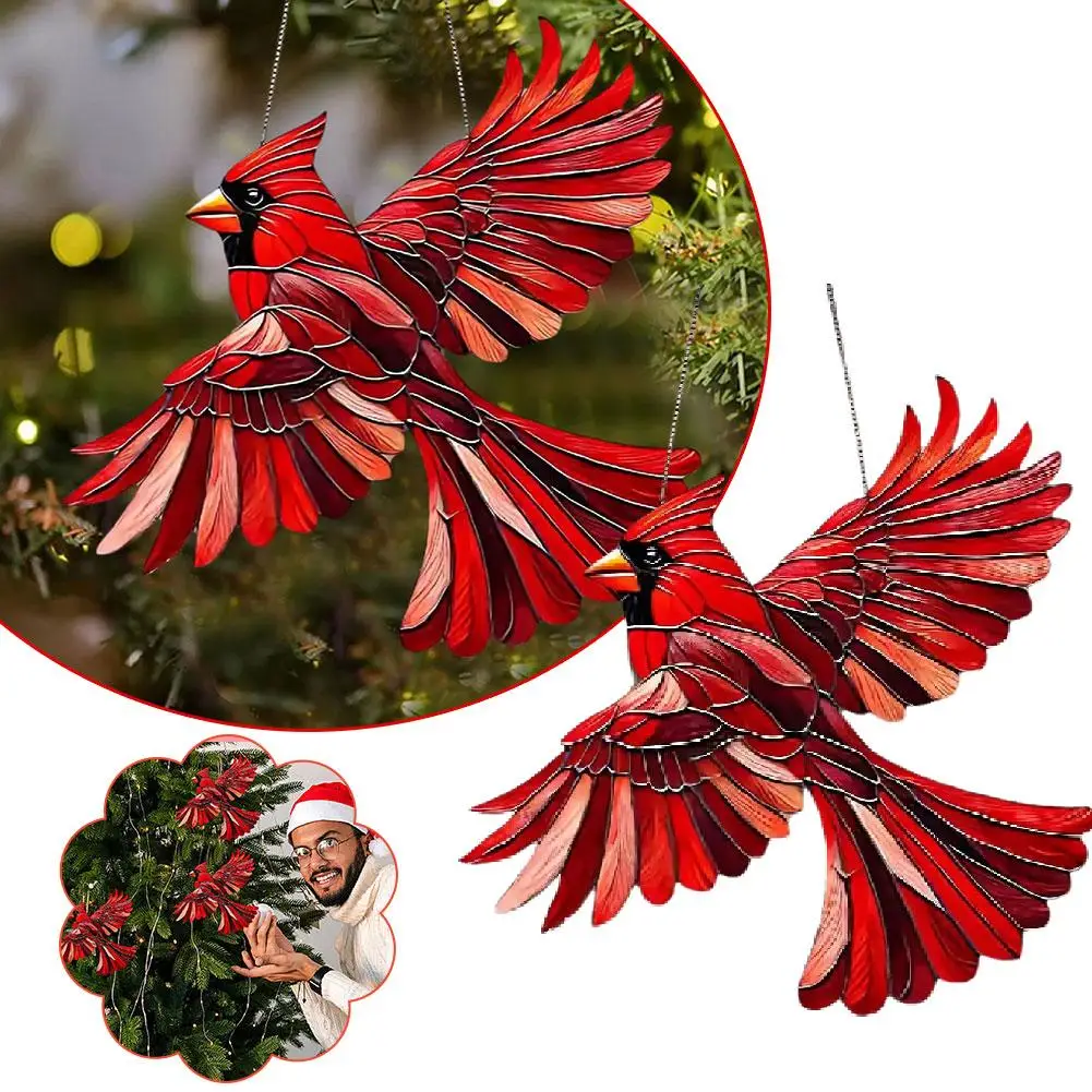 1/2pc Cardinal Bird Suncatcher - 8