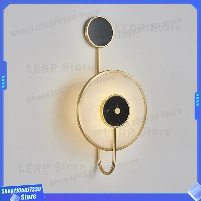 Nordic Postmodern Marble Wall Lamp for Living Room Background Staircase Aisle Light Hotel Study Model Room Decorative Sconce