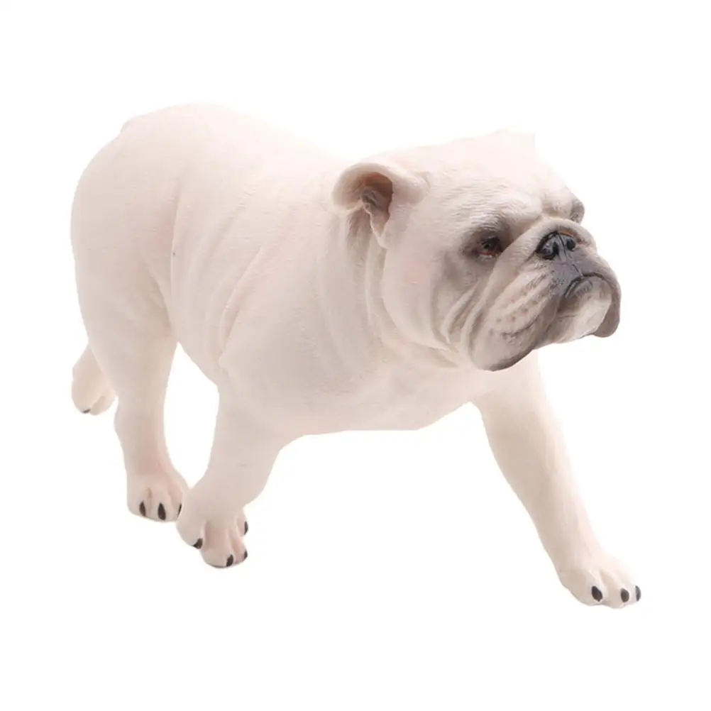 

Solid Animal Ornaments Miniature Dog Figure PVC Figurine Toys Walking Bulldog Home Office Car Decoration Simulation Model Kids
