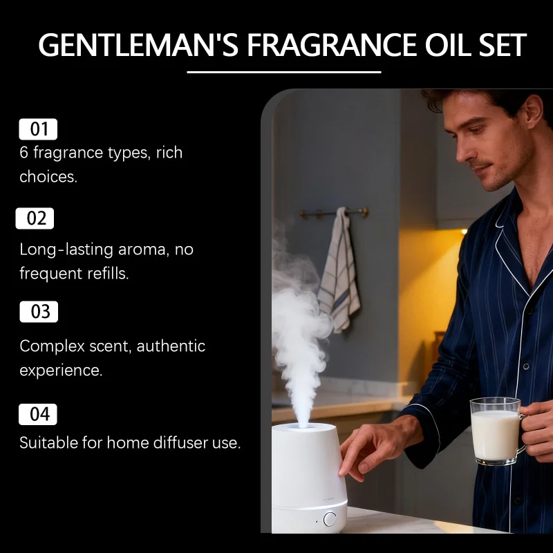 

Men'S Aromatherapy Essential Oil Set Indoor Air Freshener Long Lasting Fragrance Home Diffuser Daily Use Creates Relaxing Atmosp