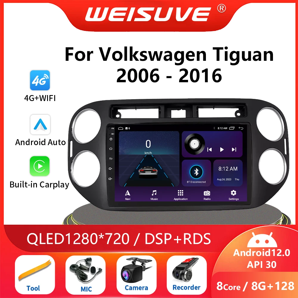 

2Din Android 13 For Volkswagen VW Tiguan2006 -2015 Car Radio Multimedia Video Player Navigation GPS Stereo Auto Wireless Carplay