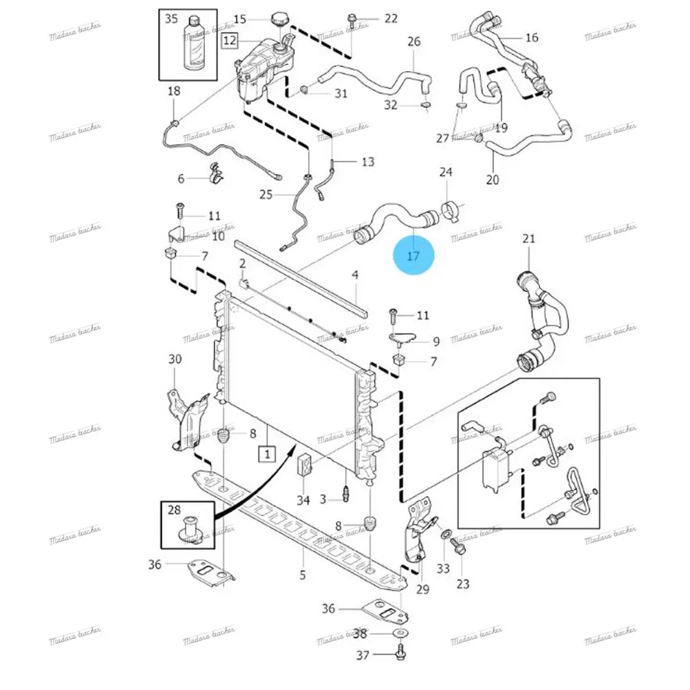 Tuyaux de liquide de refroidissement moteur, pour Volvo S60 S80 V60 V70 XC60 XC70 31293622 2007 2008 2009 2010, 2012, 2011, 31293622