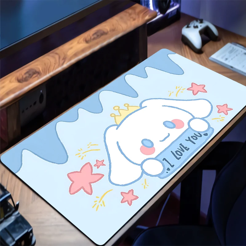 Extra gaming mouse pad cinnamoroll computador gamer xxl mini pc escritório portátil teclado tapete mouse tapete de mesa de borracha antiderrapante