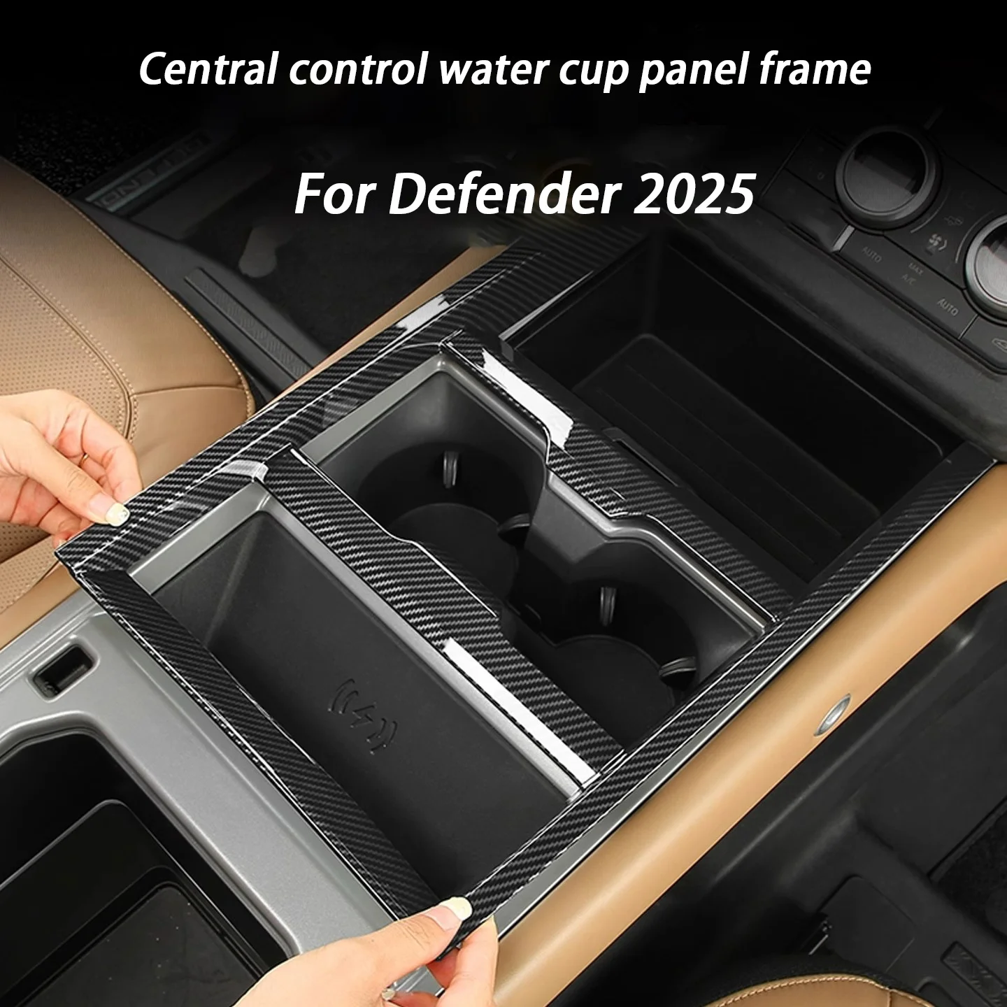 

Car Interior Central Control Panel Water Cup Storage Tank Decorative Frame For Land Rover Defender 90 110 2025 Accessories