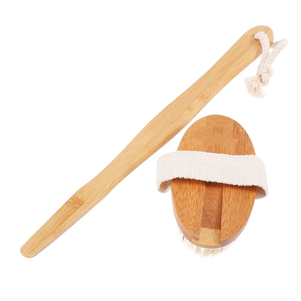 

Щетка для очищения тела с бамбуковой ручкой, мягкой щетиной, для отшелушивания кожи, для душа и ванной