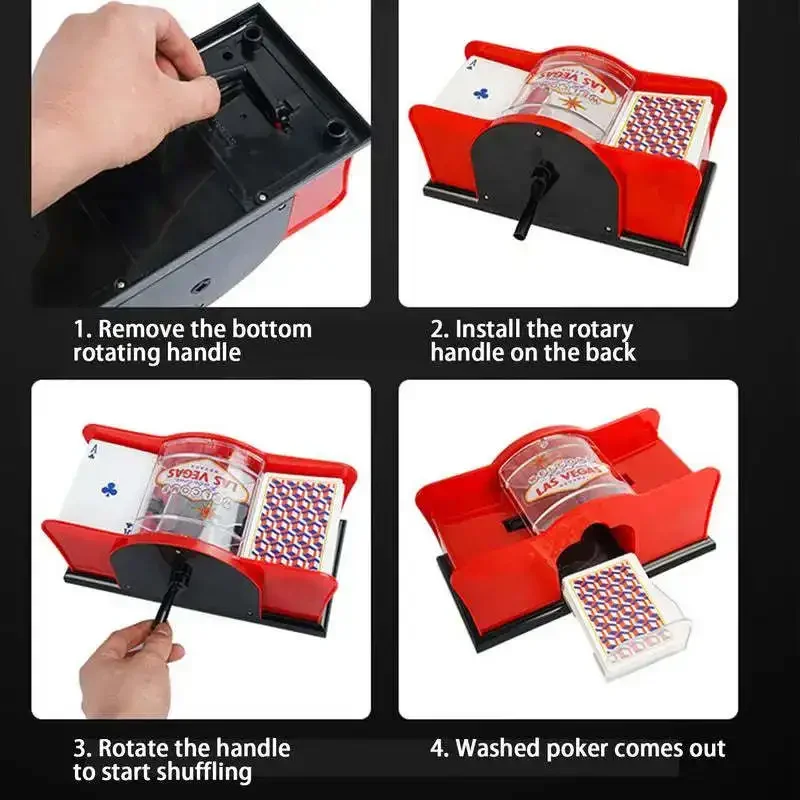 Manual Card Shuffler Simple Manual Poker Shuffling Machine New Hand-Operated Fun Shuffler 2 Deck Mixing And Shuffling Machine