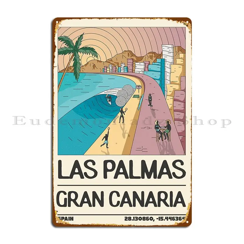 Placa de Metal de Las Palmas de Gran Canaria, cartel de chapa de hierro personalizado para garaje, cine en casa, España