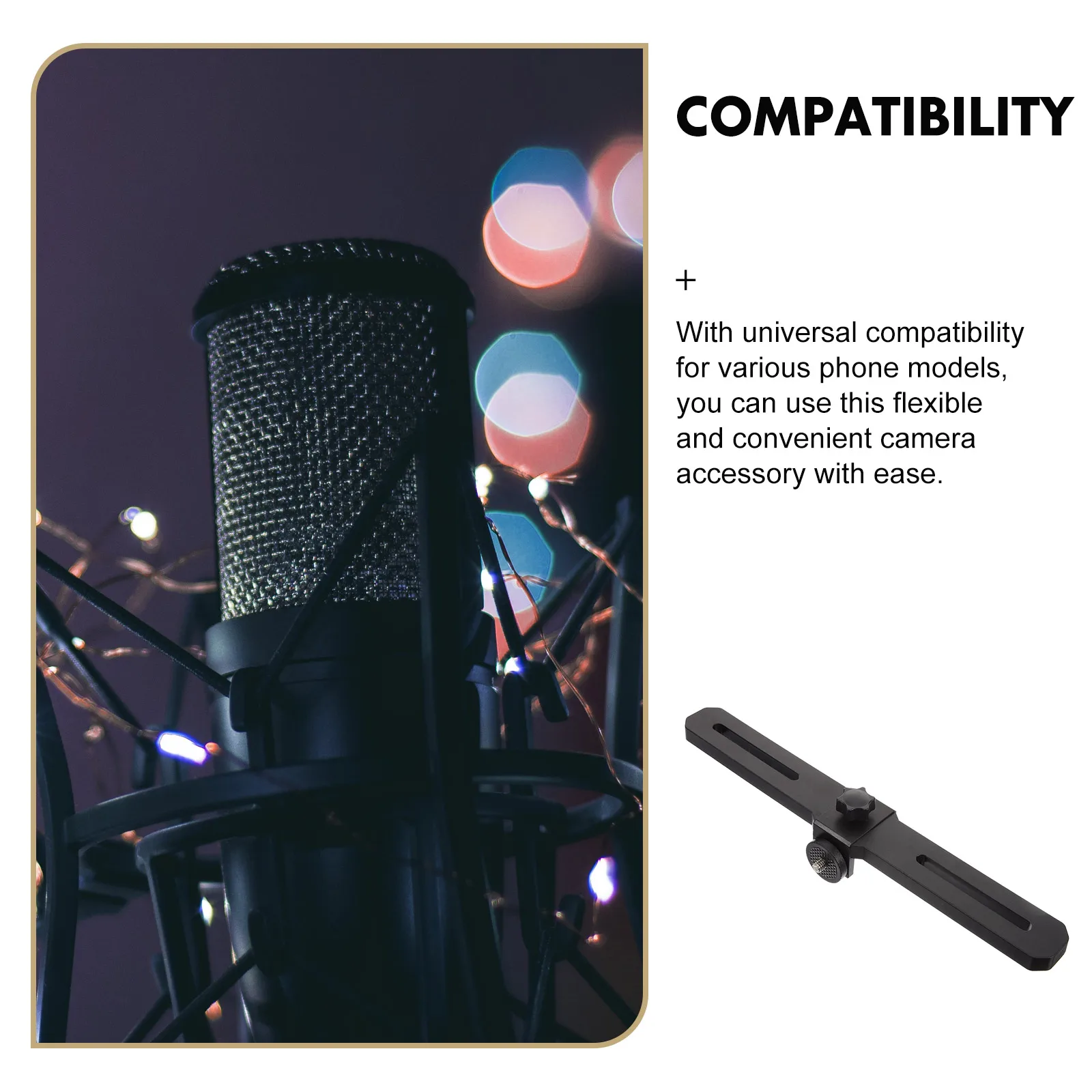 

Tripod Mount Light Bar Bracket Durable Solid Material Camera Mount Extension Bar for Video Microphone Streaming Setup