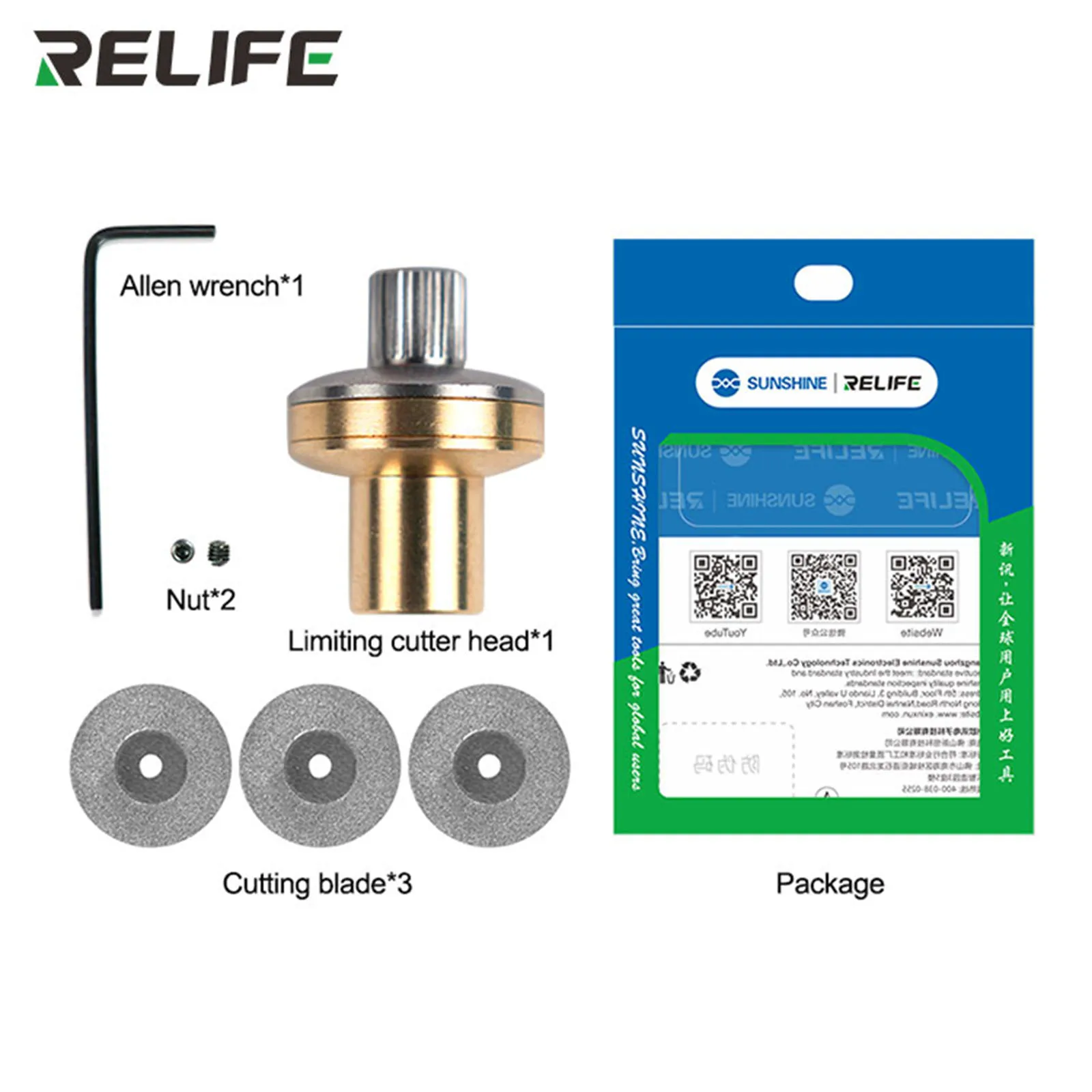 RELIFE-Curved Screen Limiter Cutter Head, Single, Double Cutting, Vários Cantos Tool, RL-090, 2.3mm