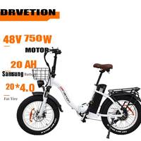 DRVETION CT20 Electric Bicycle 750W 48V20AH Shimano Hydraulic Brake Ebike with Full Suspension 7 Gears Shift Free Rack