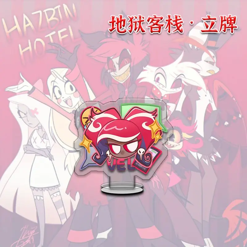 Dessin animé Hazbin hôtel Vox Charlie Morningstar Vaggie ange poussière Alastor coquille acrylique plaques sur pied décoration de bureau