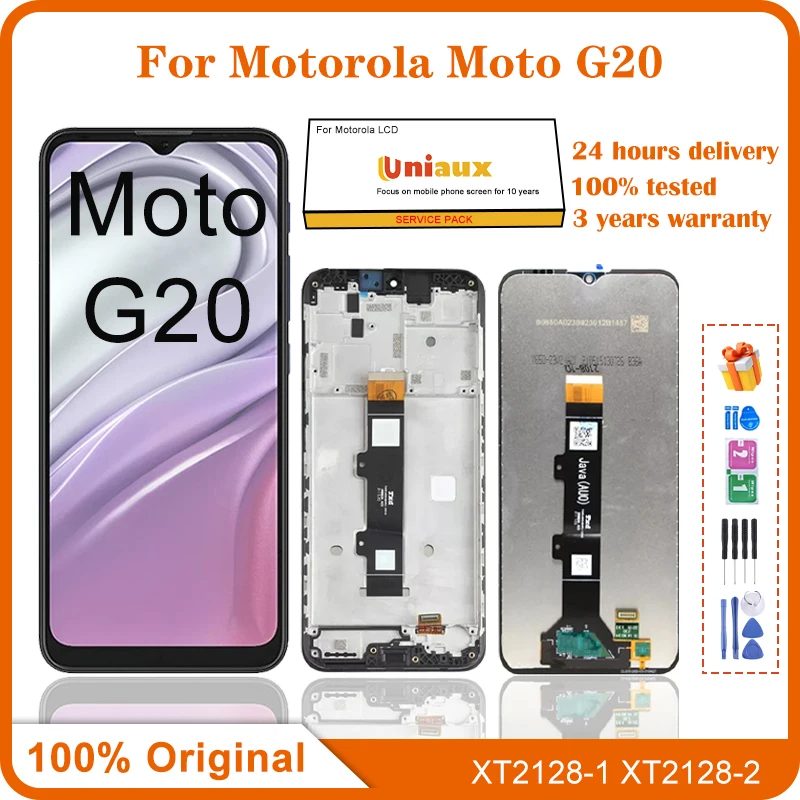 

6.5" Original For Motorola Moto G20 XT2128-1 XT2128-2 LCD Display With Frame Touch Screen Digitizer Replacement For Moto G20 LCD