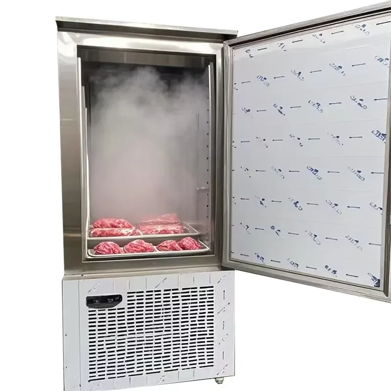-45 Degree Flash Deep Freezer Fast Chiller Air Cooling System Upright Food Blast Machine for Seafood Meat Dumplin