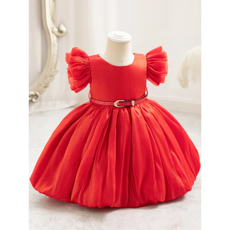 New Korean Children's Evening Dress Little Kids' Princess Dress High-End Puffy Skirt Performance Clothes Girl's Gown Cross-Borde