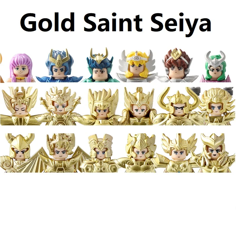 New Gold Saint Seiya Set Mini Action Figure Building Blocks Toys