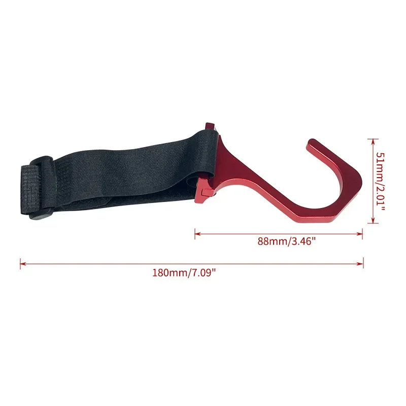 خطاف عجلة القيادة من الألومنيوم مع حزام نايلون قابل للتعديل، تعديل مثبت على السيارة #5