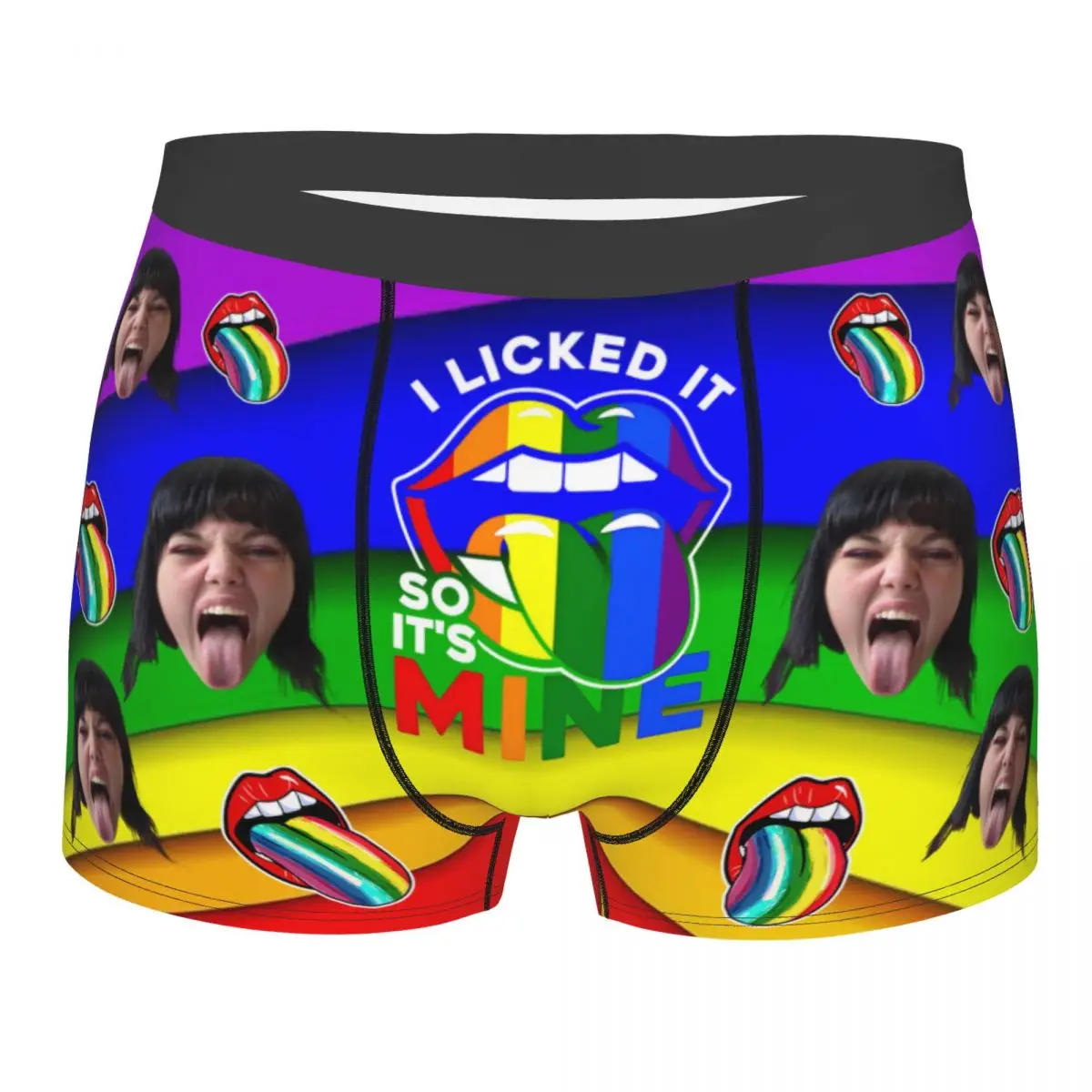 Personalized I Licked It So It's Mine LBGT Pride Gift Underwear Face Photo Boxer Shorts Panties Custom Underpants Gifts For Him