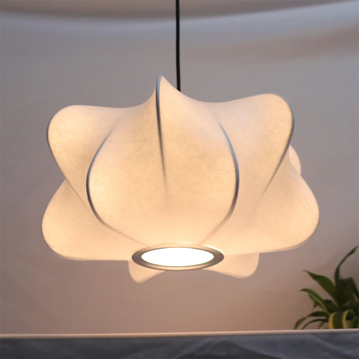 

JOYINLED Japanese Style Handmade Silk Pendant Lamp Wabi-sabi Living Room Hotel Restaurant Hanglamp LED Light Home Decor Lustre