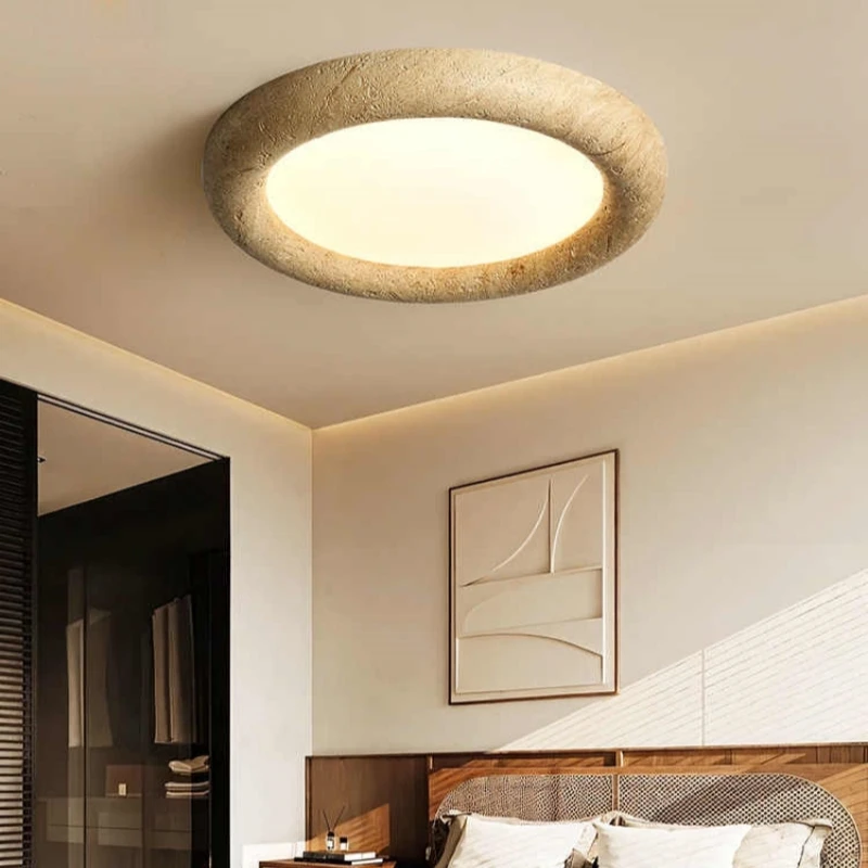 

Modern minimalist stone ceiling light with three-color dimming/stepless dimming functions, suitable for rooms/bedrooms/studies.