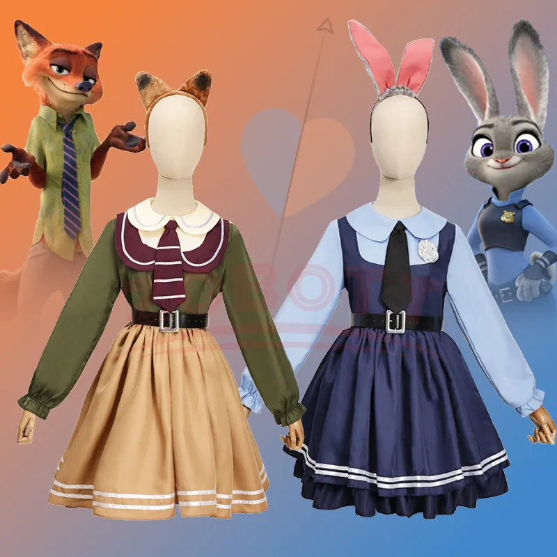 Judy Hopps Cosplay-Kostüm Zootopia Hasen-Kostüm für Frauen Karnevals-Party-Outfit Polizei-Kaninchen Halloween Cosplay-Kleid Rollenspiel